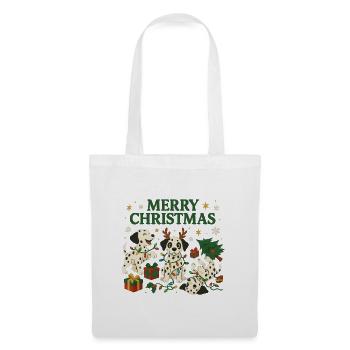 Dalmatiner im Weihnachtsdesign - Stoffbeutel - Weiß - Vorne
