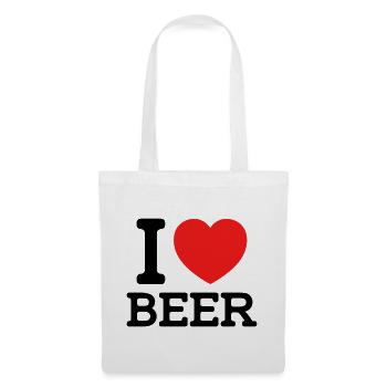 I love Beer (colors can be changed) - Tote Bag - white - Front