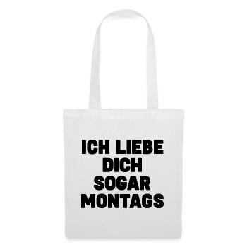 Je t’aime même les lundis – Love with Humour - Sac en tissu - blanc - Devant