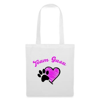 Team Gassi Hund Herz Liebe - Stoffbeutel - Weiß - Vorne