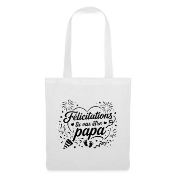 Félicitations tu vas être papa  - Sac en tissu - blanc - Devant