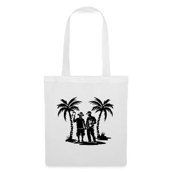 Équipe de vacances Silhouette de la plage - Sac en tissu - blanc - Devant
