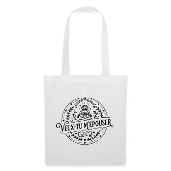 veux-tu m'épouser  - Sac en tissu - blanc - Devant