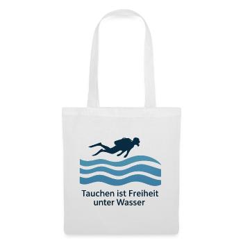 Tauchen ist Freiheit Unter Wasser - Stoffbeutel - Weiß - Vorne