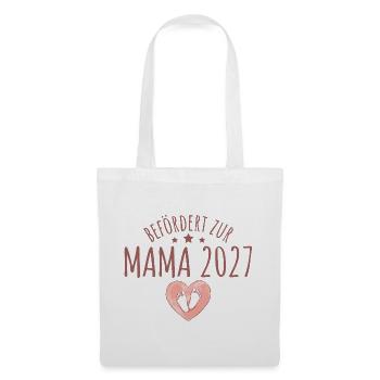 Befördert zur Mama 2027 Schwangerschaftsverkündung - Stoffbeutel - Weiß - Vorne