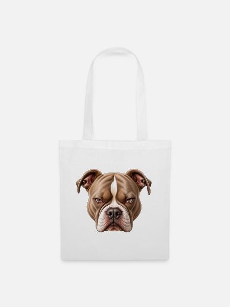 Statement bulldog Kopf - Stoffbeutel - Weiß