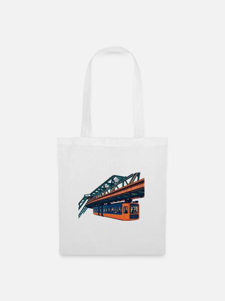 Wuppertaler Schwebebahn Risograph - Stoffbeutel - Weiß