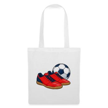 Futsal-Schuhe und Ball - Stoffbeutel - Weiß - Vorne
