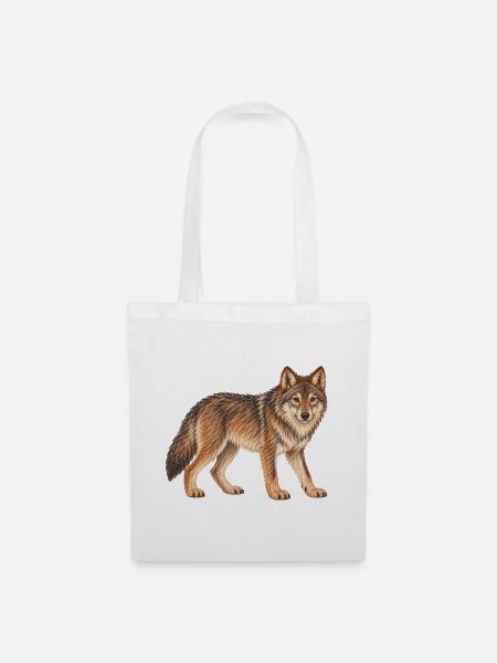 Wolf - Stoffbeutel - Weiß