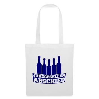 Junggesellenabschied Bierflaschen Silhouette - Stoffbeutel - Weiß - Vorne