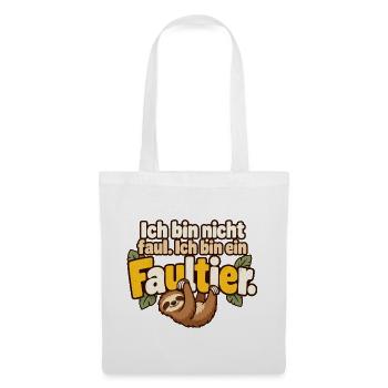 Faultier Spruch Humor Gemütlichkeit - Stoffbeutel - Weiß - Vorne