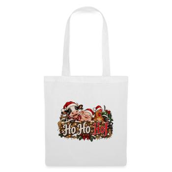 Weihnachten Landleben Ho Ho Hof Landwirtschaft  - Stoffbeutel - Weiß - Vorne