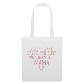 Beste Mama Herz Dankeschön Muttertag Geschenkidee - Stoffbeutel - Weiß - Vorne