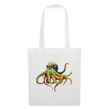 Neon-Oktopus  - Stoffbeutel - Weiß - Vorne