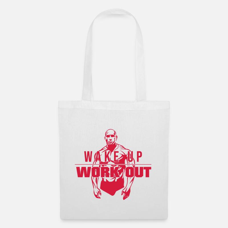WAKE UP - WORK OUT (v) - Tote Bag - white