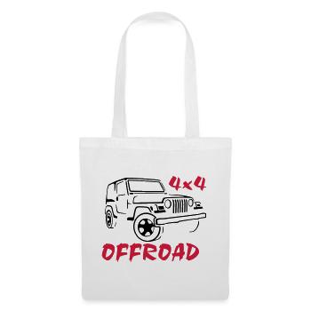 4x4 Offroad Jeep T-Shirt - Stoffbeutel - Weiß - Vorne