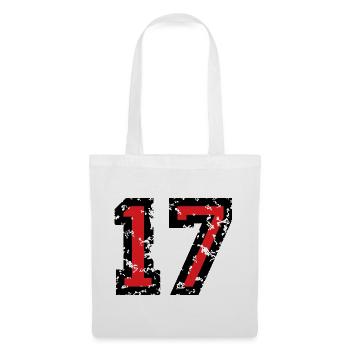 The Number Seventeen - No. 17 (two-color) red - Tote Bag - white - Front