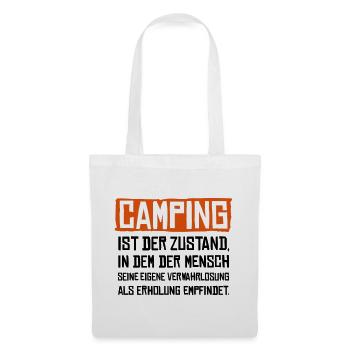 Camping Beschreibung Verwahrlosung Erholung - Stoffbeutel - Weiß - Vorne