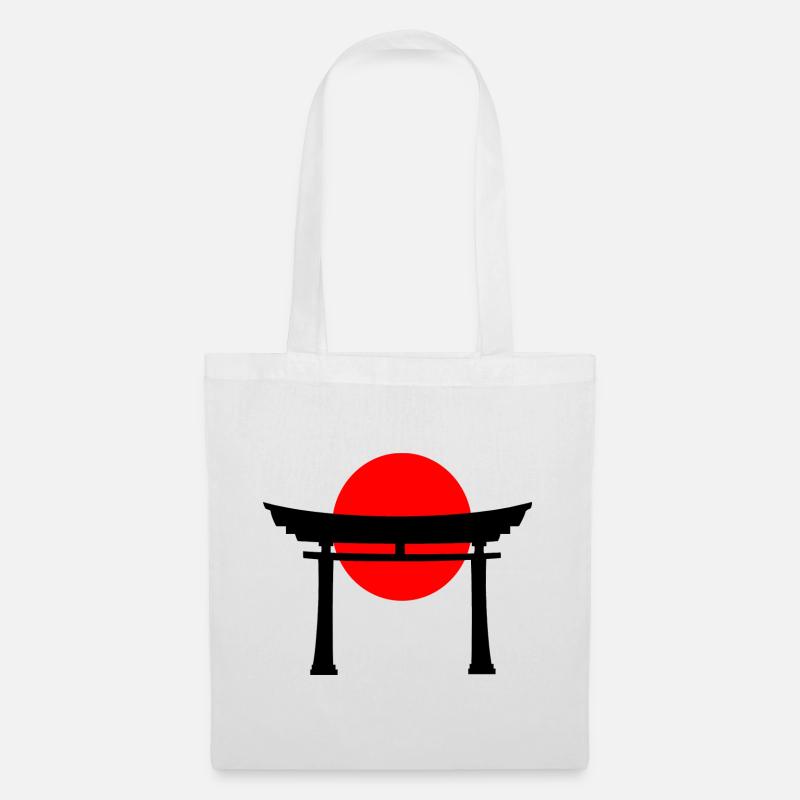 Torii devant le soleil japonais - Sac en tissu - blanc