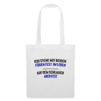 Auf dem Schlauch stehen lustiger Spruch Geschenk - Stoffbeutel - Weiß - Vorne