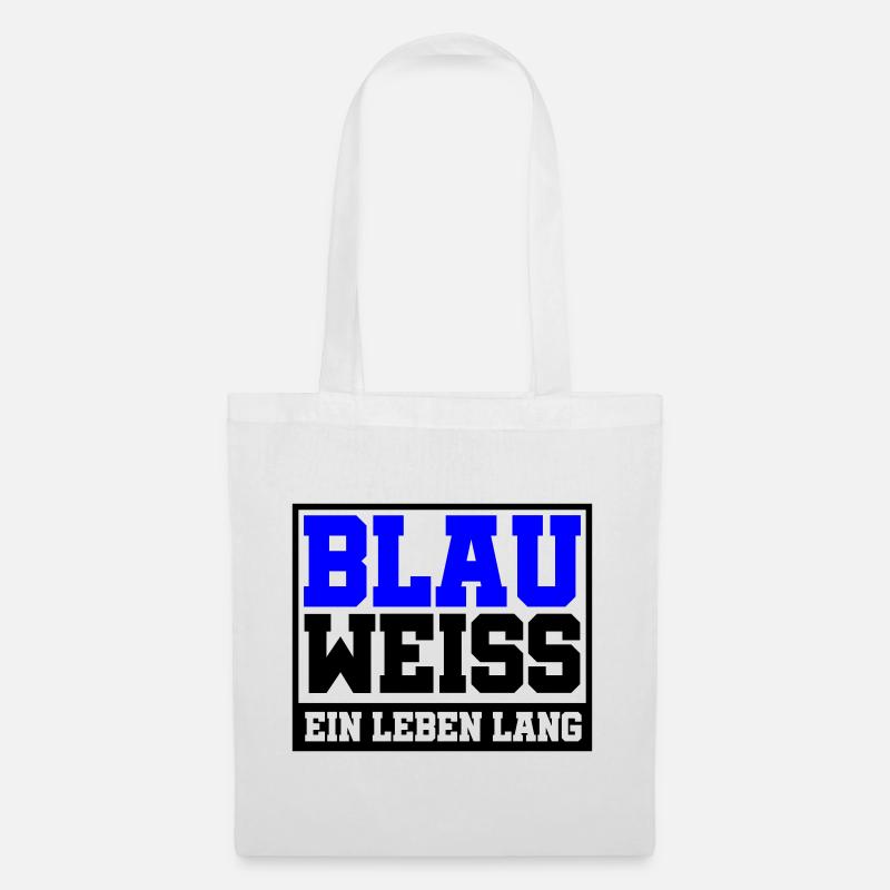 Blau Weiss ein Leben Lang | Farben änderbar - Stoffbeutel - Weiß
