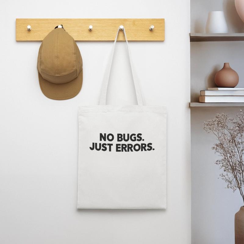No Bugs Just Errors Coder Programmer Nerd Software Stoffbeutel