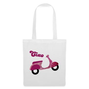 Scooter Ciao Italy Holiday Point Dots Joie de vivre - Sac en tissu - blanc - Devant