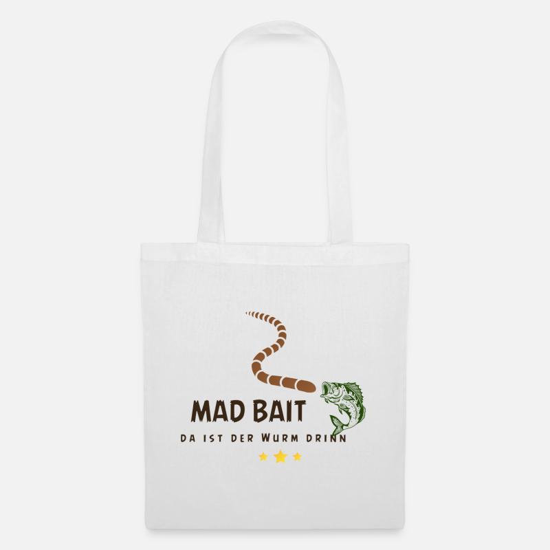 Mad Bait: Wurm im Köder - Stoffbeutel - Weiß