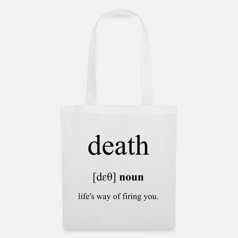 Death | Tod Definition Dictionary - Stoffbeutel - Weiß