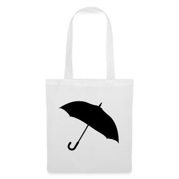Silhouette de parapluie classique - Sac en tissu - blanc - Devant
