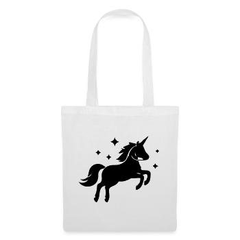 Einhorn Sterne Schwarz Symbol - Stoffbeutel - Weiß - Vorne