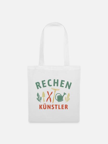 Rechen Künstler - Retro Gärtner Natur - Stoffbeutel - Weiß