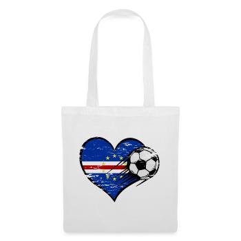 Cape Verde Flag Football with Heart - Tote Bag - white - Front