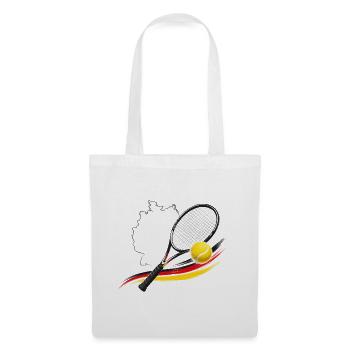Tennisflagge Deutschland Kraft - Stoffbeutel - Weiß - Vorne