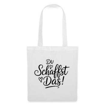 Du schaffst das Wir schaffen das Sprüche Mann Frau - Stoffbeutel - Weiß - Vorne