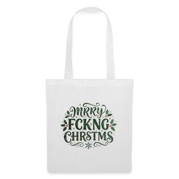 Merry Chrstms – frecher Weihnachtsspruch - Stoffbeutel - Weiß - Vorne