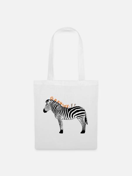 GEEKLEY – Das Zebra – Offizielles Emblem - Stoffbeutel - Weiß