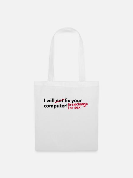 computer sex - Stoffbeutel - Weiß