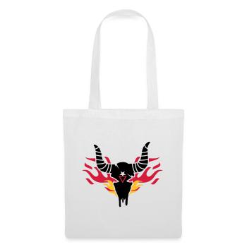 Bull skull with flames - Tote Bag - white - Front