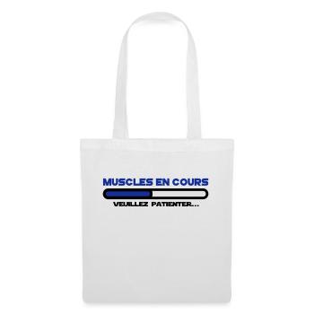 muscles en cours veuillez patienter, sport - Sac en tissu - blanc - Devant