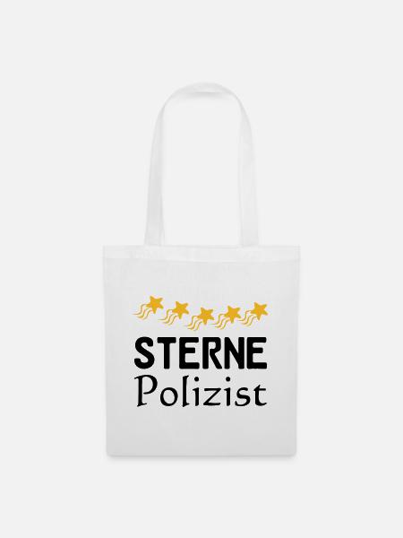 Sterne Polizist Geschenk - Stoffbeutel - Weiß