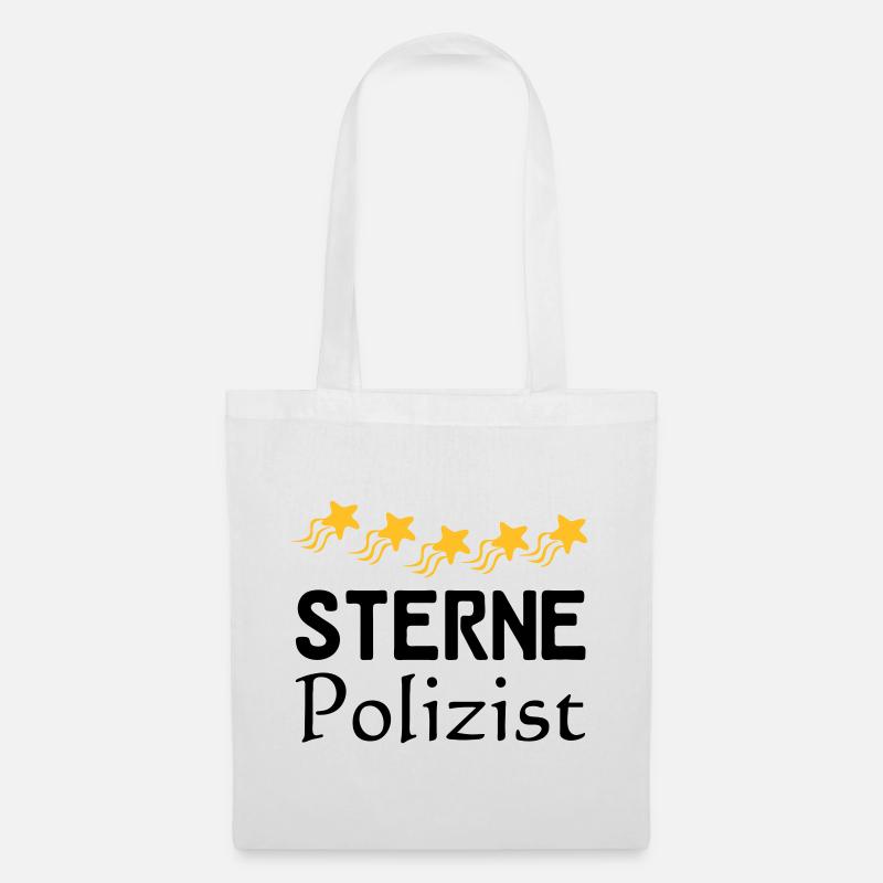 Sterne Polizist Geschenk - Stoffbeutel - Weiß
