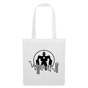 Robot Skyline – Sci-Fi Android Silhouette Shirt - Stoffbeutel - Weiß - Vorne