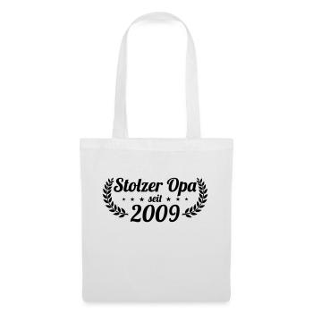 stolzer Opa seit 2009 - Stoffbeutel - Weiß - Vorne