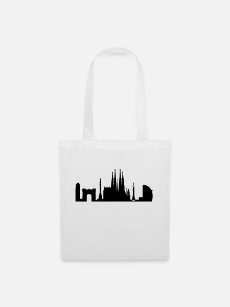 Skyline Barcelona Espagne - Sac en tissu - blanc