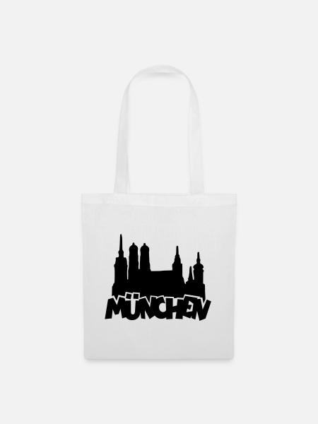 München Skyline - Stoffbeutel - Weiß