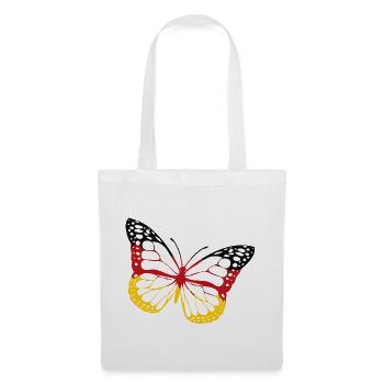 Papillon Allemagne noir rouge or bannière - Sac en tissu - blanc - Devant