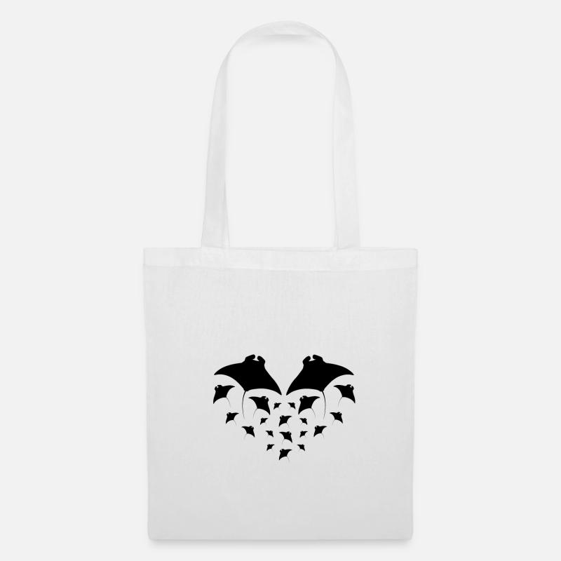 Manta Heart - Stoffbeutel - Weiß