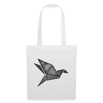 Oiseau Origami - Sac en tissu - blanc - Devant
