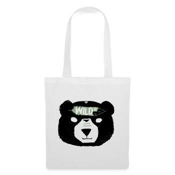 Ours sauvage - Sac en tissu - blanc - Devant